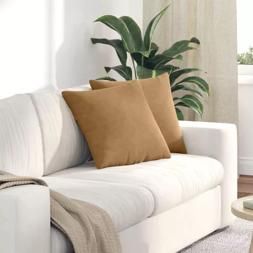 vidaXL Kanapé párnák 2 pcs Barna 45 x 45 cm Bársonyos szövet