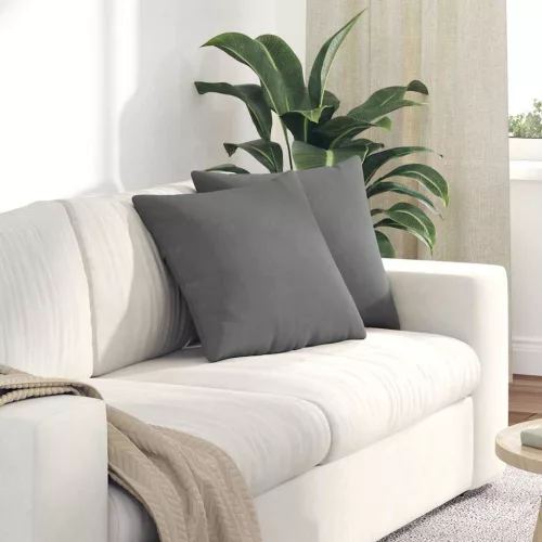 vidaXL Kanapé párnák 2 pcs Sötétszürke 45 x 45 cm szövet