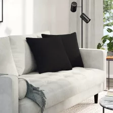vidaXL Kanapé párnák 2 pcs Fekete 45 x 45 cm szövet