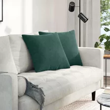   vidaXL Kanapé párnák 2 pcs Sötétzöld 50 x 50 cm Bársonyos szövet