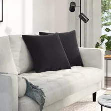   vidaXL Kanapé párnák 2 pcs Fekete 50 x 50 cm Bársonyos szövet