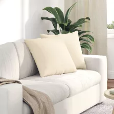   vidaXL Kanapé párnák 2 pcs Krém 50 x 50 cm Bársonyos szövet