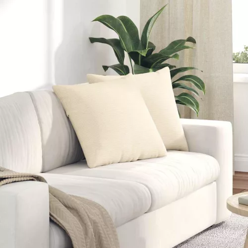 vidaXL Kanapé párnák 2 pcs Krém 50 x 50 cm Bársonyos szövet