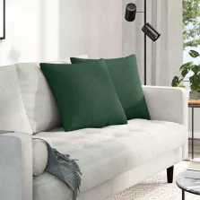   vidaXL Kanapé párnák 2 pcs Sötétzöld 50 x 50 cm Bársonyos szövet