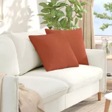   vidaXL Kanapé párnák 2 pcs Piros Narancs 50 x 50 cm Bársonyos szövet