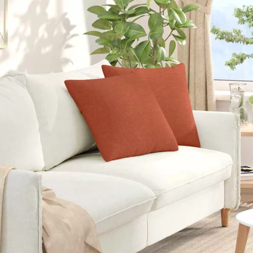 vidaXL Kanapé párnák 2 pcs Piros Narancs 50 x 50 cm Bársonyos szövet