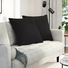 vidaXL Kanapé párnák 2 pcs Fekete 60 x 60 cm szövet