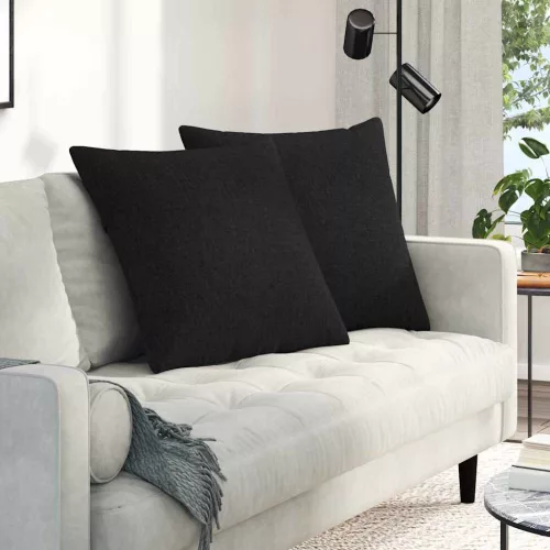 vidaXL Kanapé párnák 2 pcs Fekete 60 x 60 cm szövet