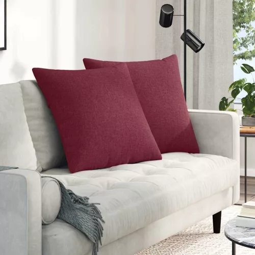 vidaXL Kanapé párnák 2 pcs Bordó 60 x 60 cm szövet