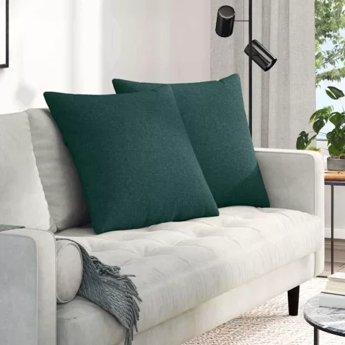 vidaXL Kanapé párnák 2 pcs Sötétzöld 60 x 60 cm szövet