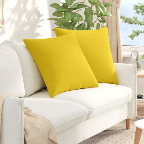 vidaXL Kanapé párnák 2 pcs Világos sárga 60 x 60 cm szövet