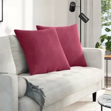   vidaXL Kanapé párnák 2 pcs Bordó 60 x 60 cm Bársonyos szövet