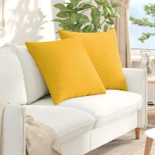   vidaXL Kanapé párnák 2 pcs Világos sárga 60 x 60 cm Bársonyos szövet