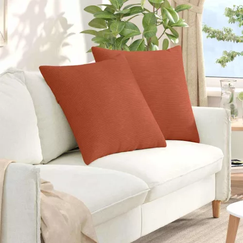 vidaXL Kanapé párnák 2 pcs Piros Narancs 60 x 60 cm Bársonyos szövet