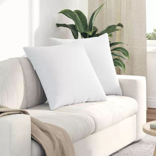 vidaXL Kanapé párnák 2 pcs Fehér 80 x 80 cm szövet
