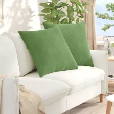   vidaXL Kanapé párnák 2 pcs Világos zöld 80 x 80 cm Bársonyos szövet