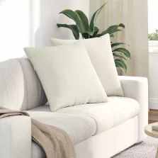   vidaXL Kanapé párnák 2 pcs Krém 80 x 80 cm Bársonyos szövet