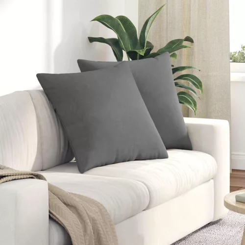 vidaXL Kanapé párnák 2 pcs Sötétszürke 80 x 80 cm szövet