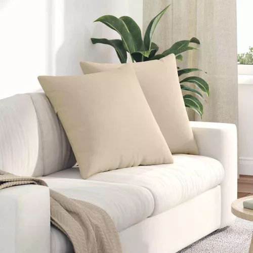 vidaXL Kanapé párnák 2 pcs Krém 80 x 80 cm szövet