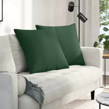   vidaXL Kanapé párnák 2 pcs Sötétzöld 80 x 80 cm Bársonyos szövet