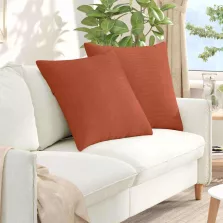   vidaXL Kanapé párnák 2 pcs Piros Narancs 80 x 80 cm Bársonyos szövet