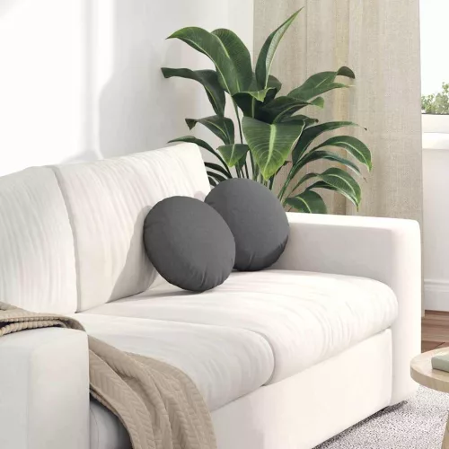 vidaXL Ülőpárnák 2 pcs Sötétszürke Ø30 x 13 cm szövet