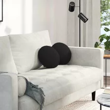 vidaXL Ülőpárnák 2 pcs Fekete Ø30 x 13 cm szövet