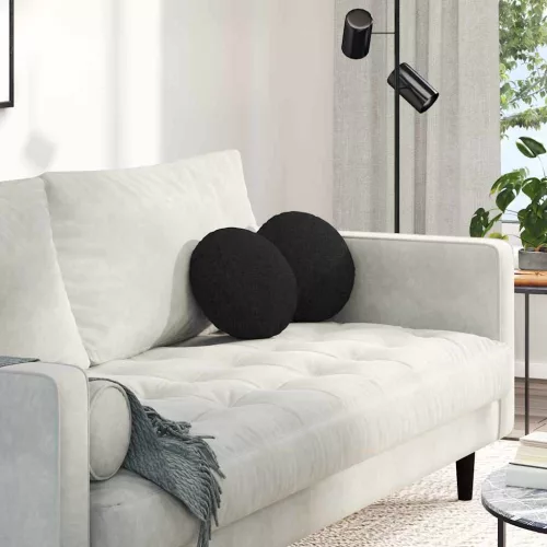 vidaXL Ülőpárnák 2 pcs Fekete Ø30 x 13 cm szövet
