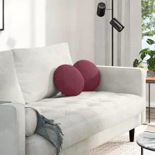 vidaXL Ülőpárnák 2 pcs Bordó Ø30 x 13 cm szövet