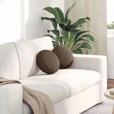 vidaXL Ülőpárnák 2 pcs Barna Ø30 x 13 cm szövet