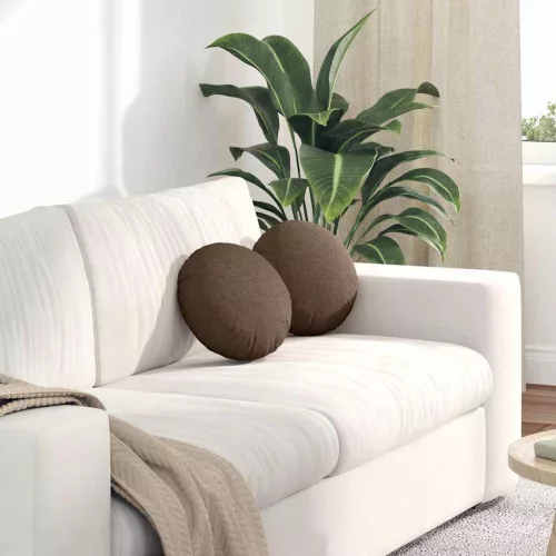 vidaXL Ülőpárnák 2 pcs Barna Ø30 x 13 cm szövet