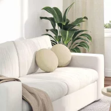 vidaXL Ülőpárnák 2 pcs Krém Ø30 x 13 cm szövet