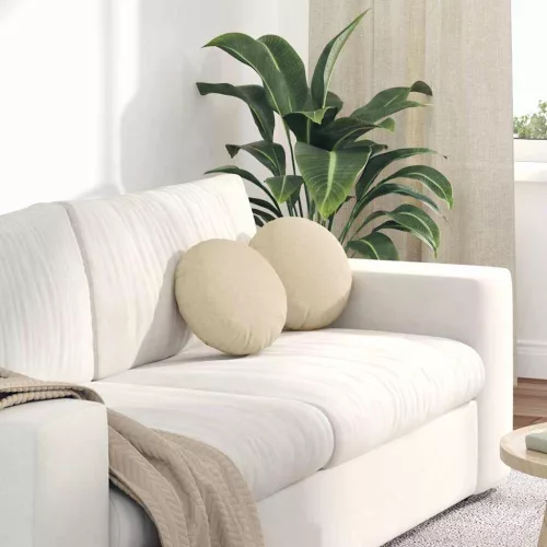 vidaXL Ülőpárnák 2 pcs Krém Ø30 x 13 cm szövet