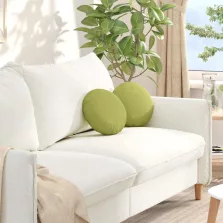   vidaXL Ülőpárnák 2 pcs Világos zöld Ø30 x 13 cm szövet