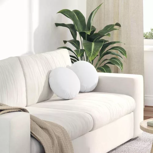 vidaXL Ülőpárnák 2 pcs Fehér Ø30 x 13 cm szövet