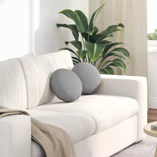 vidaXL Ülőpárnák 2 pcs Felhőszürke Ø30 x 13 cm szövet