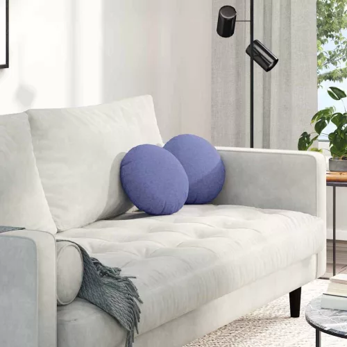 vidaXL Ülőpárnák 2 pcs Farmerkék Ø30 x 13 cm szövet