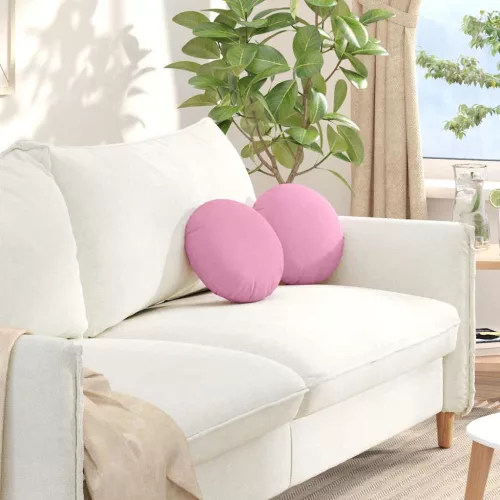 vidaXL Ülőpárnák 2 pcs Rózsaszín Ø30 x 13 cm szövet