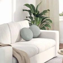   vidaXL Ülőpárnák 2 pcs Világosszürke Ø 40 x 13 cm Bársony