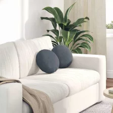   vidaXL Ülőpárnák 2 pcs Sötétszürke Ø 40 x 13 cm Bársony