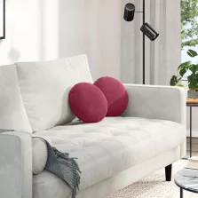 vidaXL Ülőpárnák 2 pcs Bordó Ø 40 x 13 cm Bársony