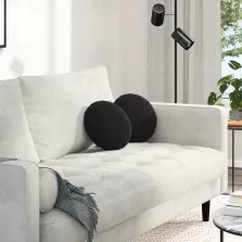 vidaXL Ülőpárnák 2 pcs Fekete Ø 40 x 13 cm Bársony