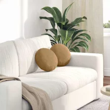 vidaXL Ülőpárnák 2 pcs Barna Ø 40 x 13 cm Bársony