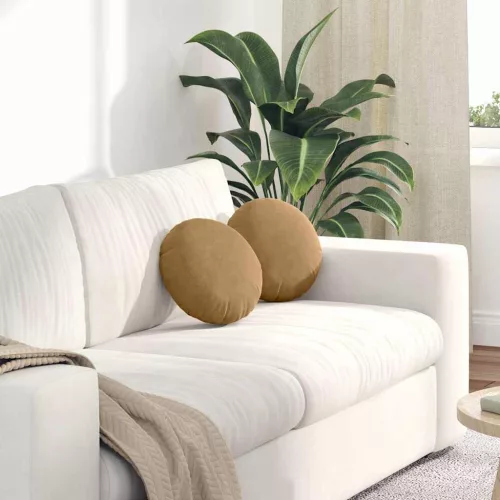 vidaXL Ülőpárnák 2 pcs Barna Ø 40 x 13 cm Bársony