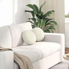 vidaXL Ülőpárnák 2 pcs Krém Ø 40 x 13 cm Bársony