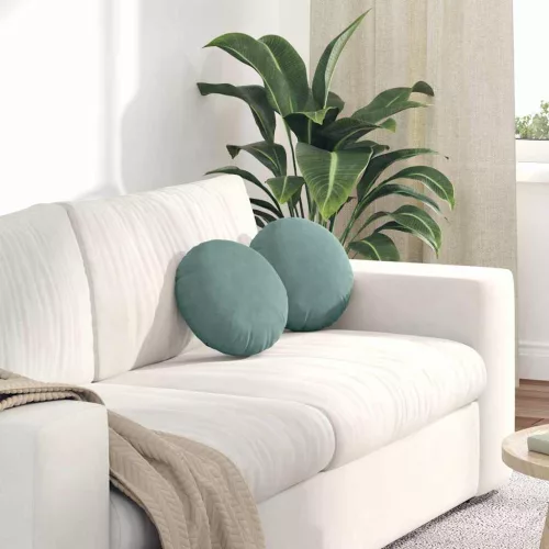 vidaXL Ülőpárnák 2 pcs Tengeri Zöld Ø 40 x 13 cm Bársony