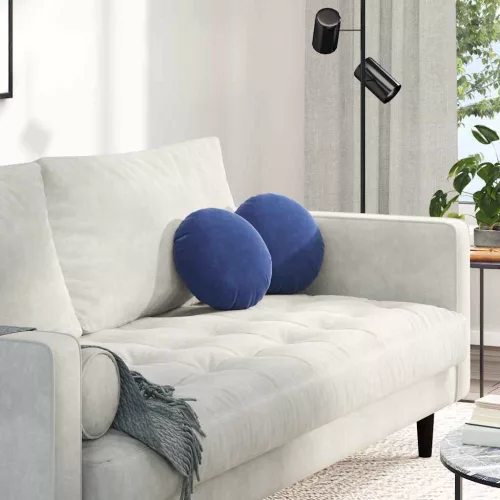 vidaXL Ülőpárnák 2 pcs Rendőrségi kék Ø 40 x 13 cm Bársony