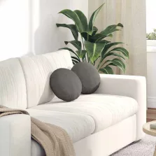   vidaXL Ülőpárnák 2 pcs Világosszürke Ø 30 x 13 cm Bársonyos szövet