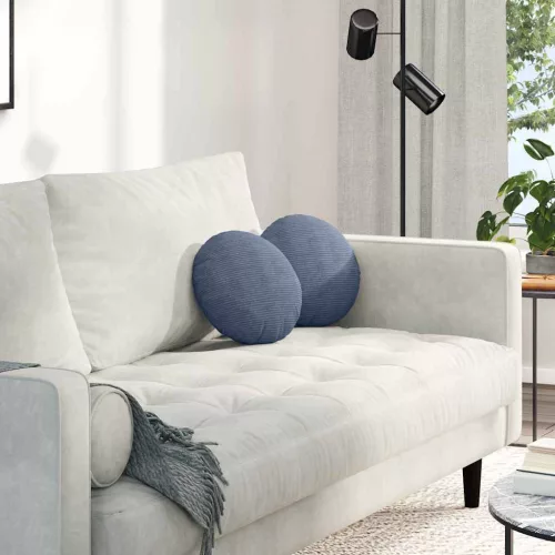 vidaXL Ülőpárnák 2 pcs Kék Ø 30 cm Bársonyos szövet