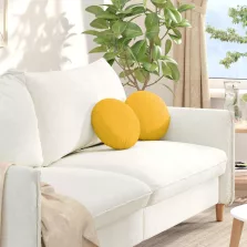   vidaXL Ülőpárnák 2 pcs Világos sárga Ø 30 cm Bársonyos szövet